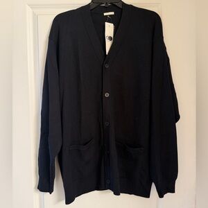 Uniqlo GU Men's Black Button-Front Cardigan Sweater